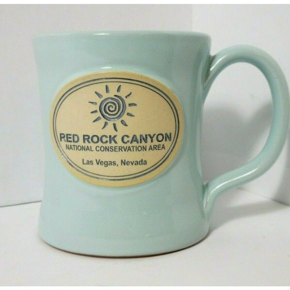 NEW Red Rock Canyon National Park Handthrown John Deneen Pottery Blue Mug 2018 - Picture 1 of 7
